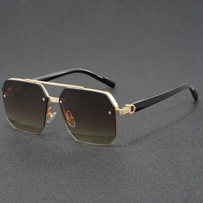 MEIRONG نظارة رجالية إطار نصفي، طراز إطار كلاسيكي مناسب للقيادة والحفلات