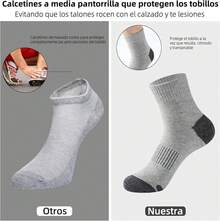 Ausein Calcetines Hombre 6 Pares, Calcetines Deportivos Algodón Transpirables, Absorbe el sudor y antiolor, Tines Correr Largos, Medias antideslizantes para Baloncesto,Running, Futbol, Ciclismo, Gym - Gris Claro - Ver 4