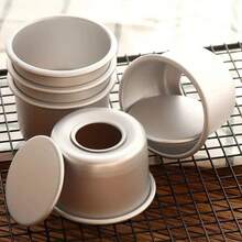 1pc/3pcs/6pcs, Aluminum Alloy Round Cake Mold With Removable Base, Suitable For Making Round Tower Cakes, Cheesecakes, Caramel Candies, And Chocolate Desserts - Essential Mini Tower Pan For Home Baking, Holiday Dessert Mold, Easy-Release Mold