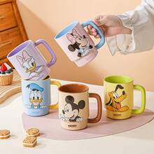 Disney 1 件陶瓷马克杯收藏套装 - 米奇米妮唐老鸭黛西经典人物耐热饮具，可重复使用的瓷咖啡杯，适用于办公室家庭酒吧装饰，动漫收藏品圣诞节生日情人节礼物 - 彩色 - 查看 1