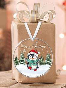 Ornament de Crăciun Fericit cu Pinguin pentru Bebeluși, Cadouri de Ornament cu Pinguin pentru Familie, Decor Agățat pentru Bradul de Crăciun, Ornamente Pandantive Acrilice de Crăciun, Ornamente Pandantive de Crăciun cu Animale, Suvenir de Crăciun cu Animale Drăguțe