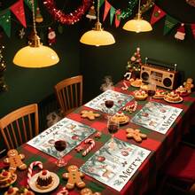 1 set/1 buc/4 buc/6 buc veselă de Crăciun cu model de fructe de pădure și elan, veselă termoizolantă, veselă din poliester lavabilă la mașină, veselă de protecție, decor central, decor zilnic pentru camera de zi a familiei, potrivită pentru decorarea întâlnirilor de grup