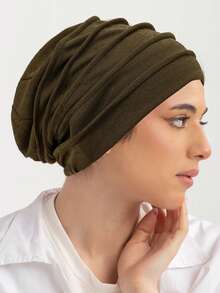 1pc New Style Hexagon Pleated Beanie Cap, Crinkled Bamboo Knot Turban Hijab For Dress, Beach, Holiday,Travel Essential - A - View 22