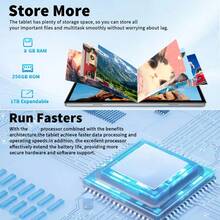 W&O 2025 New 10.1-Inch Tablet PC, Android 15 Operating System, 2-In-1 Tablet With Keyboard, Mouse, Protective Case, Stylus, 256GB ROM + 8GB RAM, Supports 1TB Memory Card Expansion, 5+16MP Camera, Octa-Core Processor, 8000Mah Battery, 1280*800 IPS HD Display, Tab, Wi-Fi 6, Tablet, Tablet, Pad - 灰色 - 查看 5