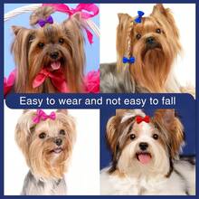 10/15/20/50PCS Puppy Bows With Rubber Bands Handmade Solid Color Pet Dog Bows Hair Accessories For Dogs Cute Cat Bowknots Pet Supplies