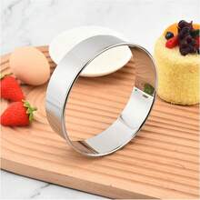 Set Of 6 8cm Baking Molds, Round Stainless Steel Mold, Suitable For Cakes, Doughs And Donuts.