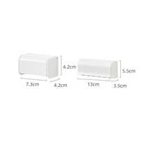1 pieza Soporte para cepillo de dientes, montado en la pared, con tapa, adecuado para cepillo de dientes eléctrico, con estante para almacenar pasta de dientes, organizador de cepillo de dientes autoadhesivo de 2/5/6 ranuras, accesorio de baño (Blanco)