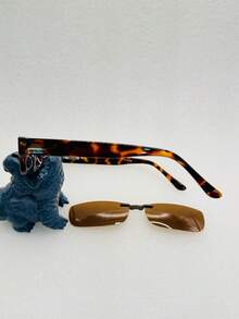 1 Piece Eyeglass Frame, Clip-On, 2 In 1, PROMOTION - 豹紋-P - 查看 4