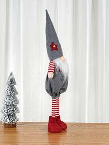 1 pièce Décoration de Gnome de Noël ajustable de 63 cm/24,8 pouces en rouge et gris, Rudolph, Cadeau de Noël, Décoration de sapin de Noël, Décoration d'intérieur mignonne, Décoration classique pour porte, fenêtre, fête, centre commercial, maison, cuisine, table