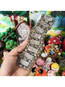 1件复古灰色石径装饰品，微景观摆件，树脂模型，乡村小路，宁静的桌面摆件 - 彩色 - 查看 4