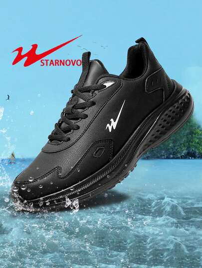 STARNOVO Black Shoes Men's Waterproof Sports Shoes Men's Model 2025 Autumn New Outdoor Anti Slip And Wear-Resistant Running Shoes Men