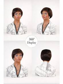 Brown Hair Heat Resistant Chemical Fiber Wigs Daily Wear Women Wigs Sweet Cute Wigs Prom Party Wigs Natural Hair - 棕色 - 查看 3