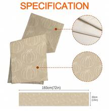 MEMNUN 1pc Latte Color Striped Pumpkin Print Polyester Table Runner, Table Decor, Home Decor, Kitchen Decor, Table Cloth Rectangle, Suitable For Kitchen, Dining Table, Home Party Decoration, Gift - Multicolor - View 10