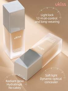 ukiss 30ml Long-Lasting Full-Coverage Foundation, Soft-Focus Effect, 12-Hour Oil Control & Wear, Moisturizing & Concealing, Color-Locking, Natural Finish, Oil-Controlling & Waterproof, Suitable For Sports, Smudge-Proof, Sweat-Proof, Waterproof, Matte Finish, With Moisturizing Pearl - C00 Cool Fair - View 5