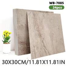 12/24 件哑光奢华大理石地砖，厚实，现代风格耐磨材料，易于 DIY 安装，适用于厨房、浴室、客厅、办公室和其他室内地板和墙壁，优雅的家居装饰，易于安装的贴纸，防滑地砖，防水墙贴 - 彩色 - 查看 20