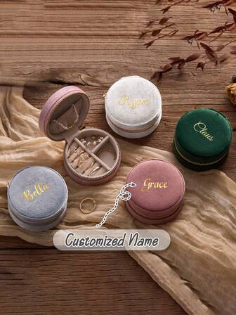 名入れ可能 ジュエリーボックス、高級グースダウン ジュエリー収納ボックス、名入れ可能 ブライズメイドギフト、ウェディングギフト、トラベル ランドリー収納ボックス、ジュエリー収納バッグ、彼女への誕生日ギフト、母の日ギフト