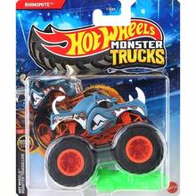Hot Wheels 怪兽卡车玩具，鲨鱼恐龙狂暴龙，1:64 比例压铸车辆收藏玩具卡车，带巨型车轮，2026 版儿童及收藏家玩具车，合金野性大脚怪惯性男孩越野攀爬沙滩玩具车 1 件