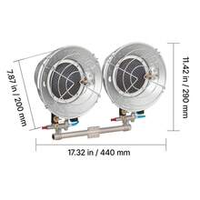 Propane Tank Top Heater, 30000 BTU Rapid Heating 180-Degree Infrared Radiant Tank Top Gas Heater, 3 Heat Settings For Ice Fishing/ Hunting/Outdoor Work, Single Burner Square - Double-head, One-way 180° Circular Tray - View 10