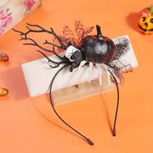 1 Halloween Witch Headband - Gothic Decoration Accessories, Hanging Skeletons And Spider Web Design - Anti-Slip Headband, Suitable For Halloween Costume, Role Playing, Theme Party - Easy Hair Accessories, Halloween Costume, Cosplay Props, Exquisite Details, Horror Ambient, Cosplayer Must-Have