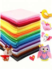 10/20/50pcs Felt Fabric Sheets, Thin Craft Felt, Non-Woven Felt, Large Sewing Felt Squares, Solid Color Craft Felt, Hard Felt Squares, Multiple Colors Available, Suitable For Sewing Crafts, Quilting, School Projects, Decoration, 1mm Thick Felt Squares Craft Supplies, Suitable For DIY Decoration, Multiple Colors Available - Multicolor - View 2
