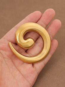 1 szt. Modna broszka ze stali nierdzewnej w kolorze złota i srebra, minimalistyczna, duża, spiralna, wirowa, geometryczna, wirowa szpilka do klapy, odpowiednia do codziennego noszenia przez kobiety - Złoto i srebro - Zobacz 1