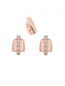 1 szt./zestaw jednorzędowych, gładkich, pionowych grilli na zęby z cyrkonii sześciennej w kolorze różowego złota/srebra/złota, unisexowa, regulowana biżuteria na imprezę hip-hopową, prezent, europejskie i amerykańskie wnęki na zęby, wydrążone złote zęby, hip-hop, rap, spersonalizowane, pozłacane akcesoria do protez na Halloween (dostawa losowa)