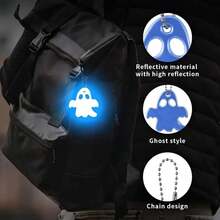 50pcs Colorful Glow-In-The-Dark Ghost Hanging Decorations - Neon Reflective Keychains With Chain, Halloween Party, Horror Packaging Decor, Durable PVC Spheres, Suitable For Masquerade, Backpacks, No Power Needed To Glow Under Black Light, Halloween Props, Backpack Accessories, Phone Decor, Fun Design, Chain Keychains, Halloween, Halloween Decorative Pendants