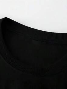 Be Red Not Perfect Printed Fashionable Men'S Casual Long Sleeved Round Neck Pullover Sweatshirt, Suitable For Outdoor Sports, Suitable For Autumn And Winter,Fall Hoodies,Men's Fall Clothes,Street Wear,Halloween,Mens Hoodies,Y2k Clothes,Jesus Hoodie,Thanksgiving Day,Nightmare Before Christmas,Christmas - Black - View 5