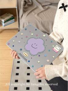 1 件，极简星花印花苹果笔记本电脑保护套，磨砂透明超薄亚克力，磨砂防指纹，全包防摔，3D 散热孔，兼容 Air13 2025/Pro 16 M4/M3/M2，商务办公首选保护套