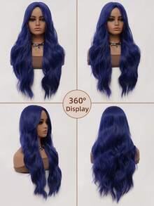 clouder Blue Extra Long Curly Wig 30 Inch Cosplay Wig Halloween Christmas Wig Elegant Soft Matte Hair Loose Curls Casual Going Out Street Punk Wig Rock Wig Fluffy Natural Cool Girl Synthetic Heat Resistant Fiber Wig Suitable For Women Daily Party Wig Music Festival Wig Avant-Garde College Style Wig Modern Fashion Gothic Wig - 藍色 - 查看 5