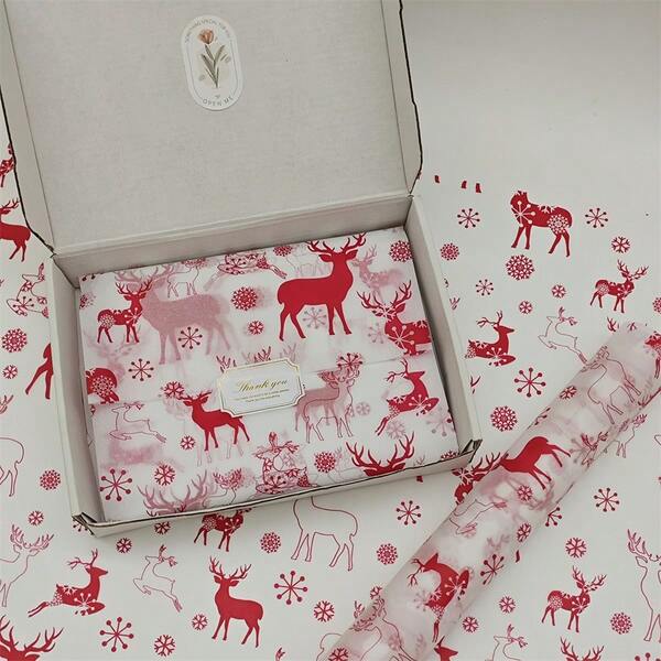 60/30/10 QOQI Christmas Gingerbread Man Tissue Paper - 20x34 Inches Gingerbread And Polka Dot Design, Lightweight Protective Packaging, Santa Claus, Christmas Stockings, Lights, Christmas Tree Leaves, For Gift Wrapping, Fragile Item Protection, Holiday Decorations (Candy Cane Stripes, Blue Stars), Gingerbread Decorations, Holiday Wrapping, Holiday Style, Holiday Theme Prints, Seasonal Wrapping, Holiday Decorations, Party Planning