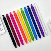 12/6/3pcs Morandi Pastel Colored Ink Gel Pen Set - Retractable Rubber Finished Gel Ink Pens-Aesthetic Pens - Colorful & Cute Pens For Journaling, Writing, Office And School Supplies