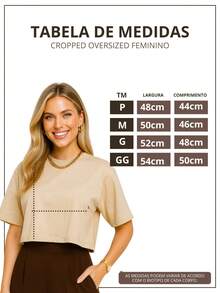 Oversized Women's Cropped - D00 - Areia - View 4