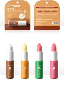 3g Plant-Based Lip Balm, Nourishing & Plumping, Available In Watermelon/Honey/Coconut/Peach Flavors, Moisturizing, Repairing Dry, Chapped Lips, Fading Lip Lines, Daily Lip Care - Multicolor - View 12