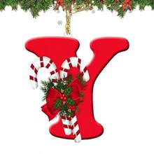 زخارف حرفية من الألف إلى الياء لتزيين شجرة عيد الميلاد - علامات شخصية معلقة للأبجدية الإنجليزية لصنع زخارف DIY