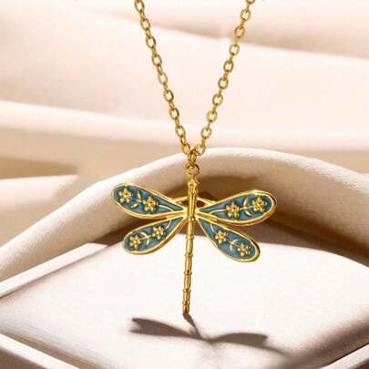 قلادة من الفولاذ المقاوم للصدأ باللون الذهبي للنساء، قلادة بتصميم سوسة، إكسسوارات مجوهرات عتيقة وأنيقة، هدية