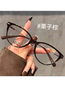 1 件女士复古猫眼框架变色眼镜透明镜片时尚眼镜不锈钢小号窄框，女士简约全框 PC 镜片眼镜，适合所有季节，含眼镜盒 - 彩色 - 查看 6