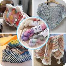1 pièce - 100g, Fil teint à la main, Fil à changement progressif et ombré, Fil doux et coloré (Convient pour le tissage d'écharpes, de couvertures, de pulls, de chapeaux, de gants, de chaussettes)