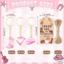 DCowgirl Bachelorette Party Gifts Pink Cowboy Boots And Hat Keychains With Thank You Tags For Rodeo Theme Birthday Western Wedding Favors Bridal Showers Baby Shower10 - Hồng - Xem 2