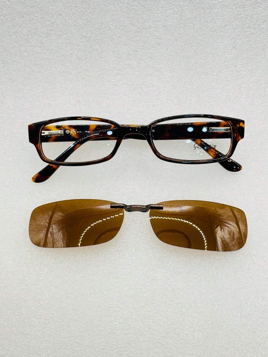 1 Piece Eyeglass Frame, Clip-On, 2 In 1, PROMOTION - 豹紋-P - 查看 1