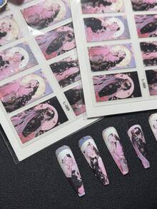 2packs Luxury Designer Original Design Japanese Style Sailor Style Moon Full Nail Sticker L-089