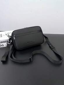 1 套男士斜挎包、单肩包、腰包、手拿包、钱包、卡包、运动包、PU 材质、多隔层、多口袋、可调节肩带、新款休闲简约时尚包、便携运动休闲男包、适合工作、上学、旅行、通勤、购物、送给男朋友、家人、朋友的礼物（所有品牌字母随机）