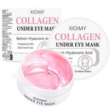 Xioimy 60片胶原蛋白眼贴，含视黄醇+透明质酸，为眼周肌肤注入活力，多功能护理，告别干燥，使眼底肌肤更加容光焕发，低致敏性，适合所有肤质，眼膜