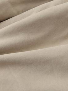 Jaqueta com Capuz Feminina, Corta-Vento Casual, Tecido Tecido de Cor Sólida, Bolsos, Adequado para Outono, Inverno, Primavera - Caqui - Visão 7