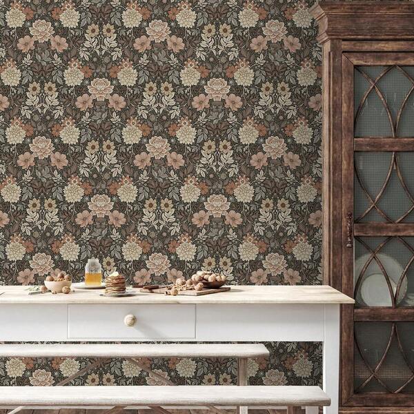 لفة ورق حائط لاصق ذاتي مع رسومات زهور وأوراق، قابل للإزالة والتنظيف، ديكور منزلي أنيق وعصري، مقاس 17.32 بوصة * 118.11 بوصة، من الفينيل مناسب لموسم العودة إلى المدرسة والانتقال، مناسب لتجديد غرف النوم والمعيشة والمطبخ والحمام وخزانات الملابس