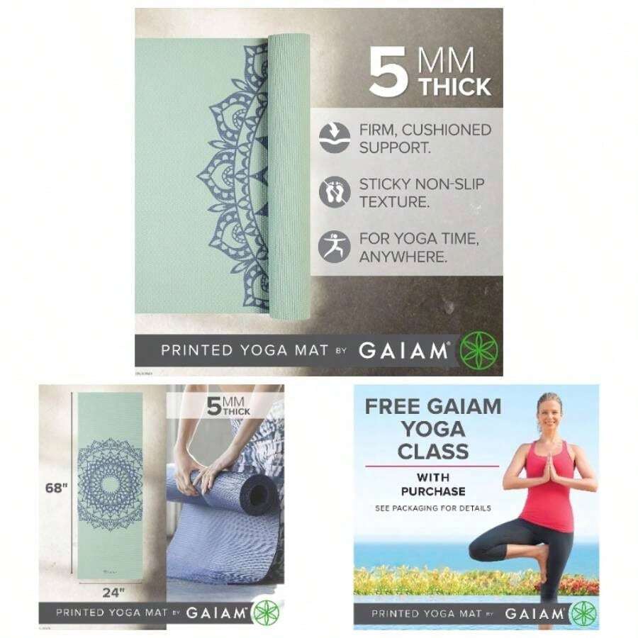 - Tapete de yoga de 5 mm de grosor. Impresin premium gruesa, antideslizante, tapete de ejercicio y fitness, para todo tipo de yoga, pilates y entrenamientos de piso 173x 61x 5 mm - Marrakech junto al lago - Ver 1