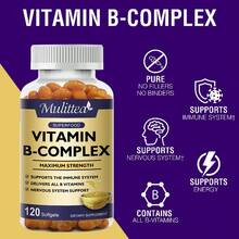 MULITTEA Vitamin B Complex Capsule - With Vitamin C,B12,B6,B2 - Reduce Stress & Energy Complex Supplement - 120 Capsules - 1 Pack (120pcs) - 查看 3