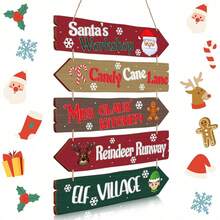 Christmas Hanging Arrow Signs Wooden Christmas Decorations Christmas Plaques Winter Christmas Door Decorations Country Christmas Farmhouse Home Decorations Holiday Wall Decorations Suitable For Door Porches Indoor Outdoor