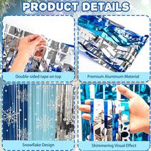 1Pack/2Packs Christmas Snowflake Foil Fringe Streamers Frozen Birthday Party Decorations Winter Princess Birthday Party Decorations 3.3 X 6.6ft Silver Blue Snowflake Tinsel Foil Fringe For Winter Wonderland Party Decorations Ice Birthday Party Supplies Christmas Holiday Party Decorations - Green - View 6
