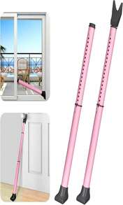 AceMining Upgraded Door Security Bar &Amp; Sliding Patio Bar, Heavy Duty Stoppers Adjustable Jammer For Home, Apartment, Travel (2 Pack,White)